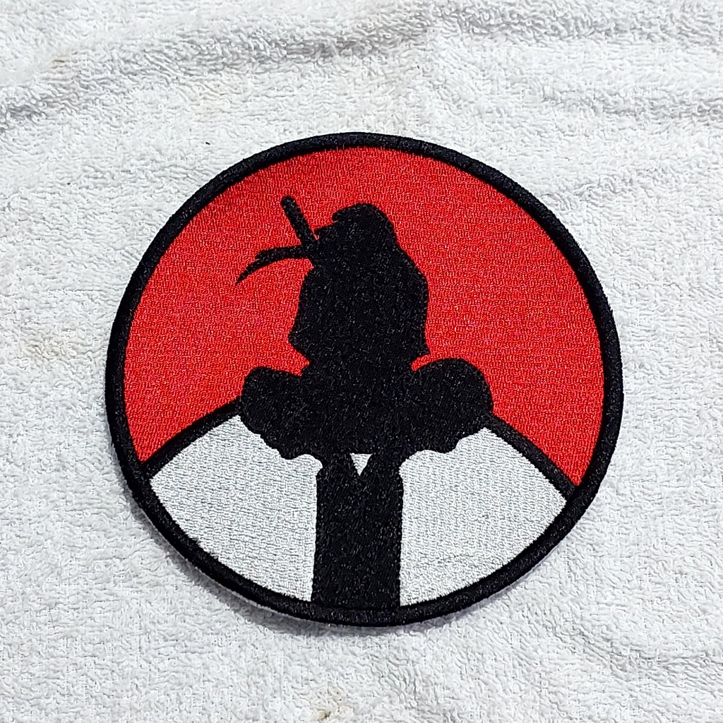 Patch Bordado Naruto Itachi Uchiha Termocolante 9x9 14x14 17x17 cm Anime Alta Qualidade Aplicação Fácil Roupa Mochila
