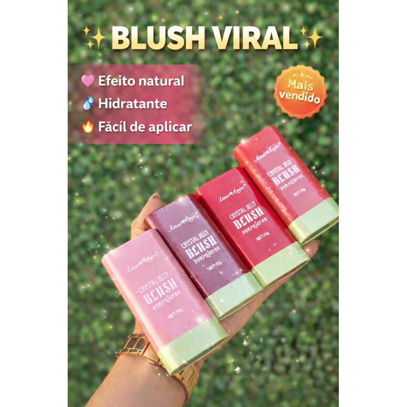 Blush em Bastão Stick Cremoso Hidratante para Lábios e Bochechas Esfuma Fácil Efeito Natural em Oferta na Shopee