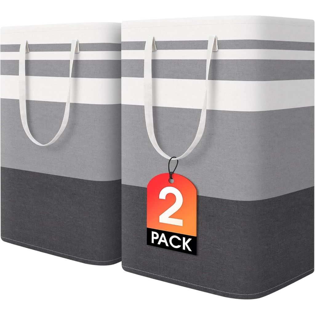 Cesto De Roupa Suja Grande 70L Resistente Lavanderia Tampa Organizador Tecido Algodao Linh