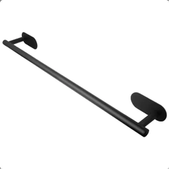 Suporte Porta Toalha Banho Sem Furo Aço Inox Preto Fosco Black Matte