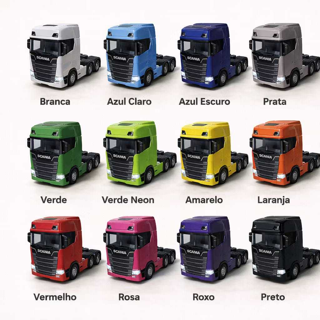Miniatura Caminhão Scania Trucado 7705 Metal com Cabine Basculante Realista