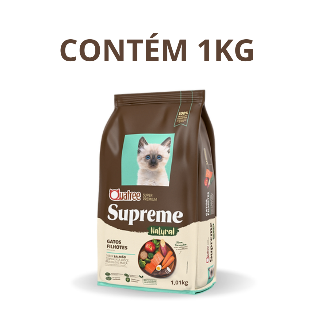 Ração Quatree Supreme Natural Super Premium Gato Filhote Salmão 1 Pacotes 1Kg
