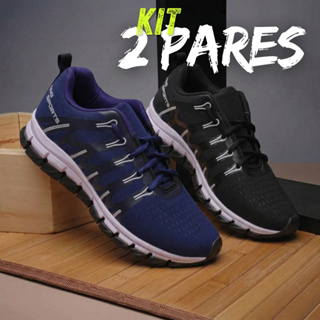 Kit 2 Pares Tênis Masculino Esportivo Confortável Para Treinos e Corrida 38 a 43 Envio Rápido em Oferta na Shopee