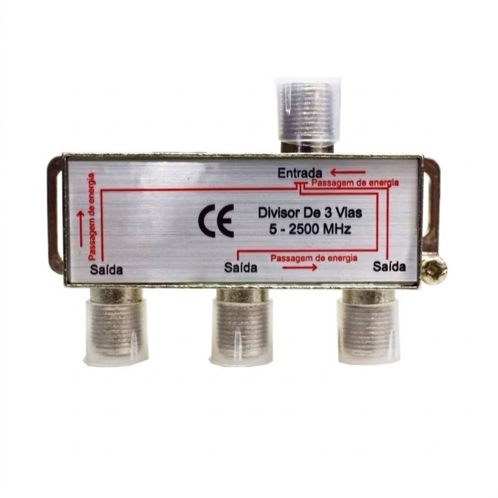 Kit 3 Divisor de Antena  1x3 UHF VHF Digital MXT