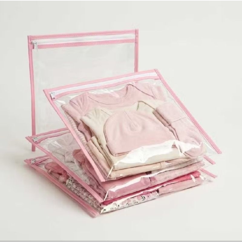 28X28,kit com 10 Saquinhos Organizador com Zíper Saquinho Maternidade Transparente ou Saco Plástico PVC ,...