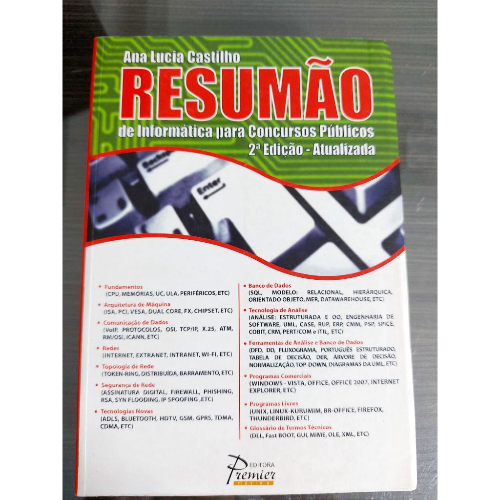Livro Resumao de Informatica para Concursos Publicos Ana Lucia Castilho