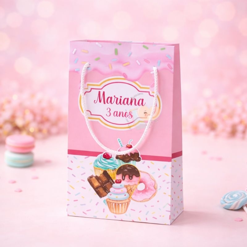 PEGUE E MONTE- Sacolinha Surpresa P Doces Confeitaria - Personalizados - Lembrancinha - Festa - Aniversário- Decoração