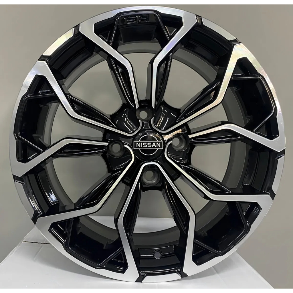 Kit 4 Rodas Aro 14X6,0 4x114 Nissan Tiida Sentra Livina Preta Diamantada Krmai M16