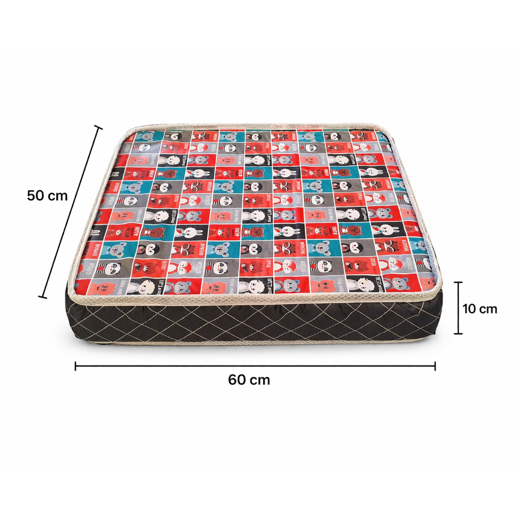 Colchão para Cachorro 60x50x10cm Impermeável Pet Cama Confortável Lavável Resistente Antialérgico  Espuma Alta Densidade