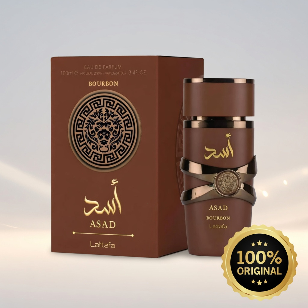 Perfume Masculino Lattafa Asad Bourbon EDP 100ml Original – Fragrância Intensa e Sofisticada