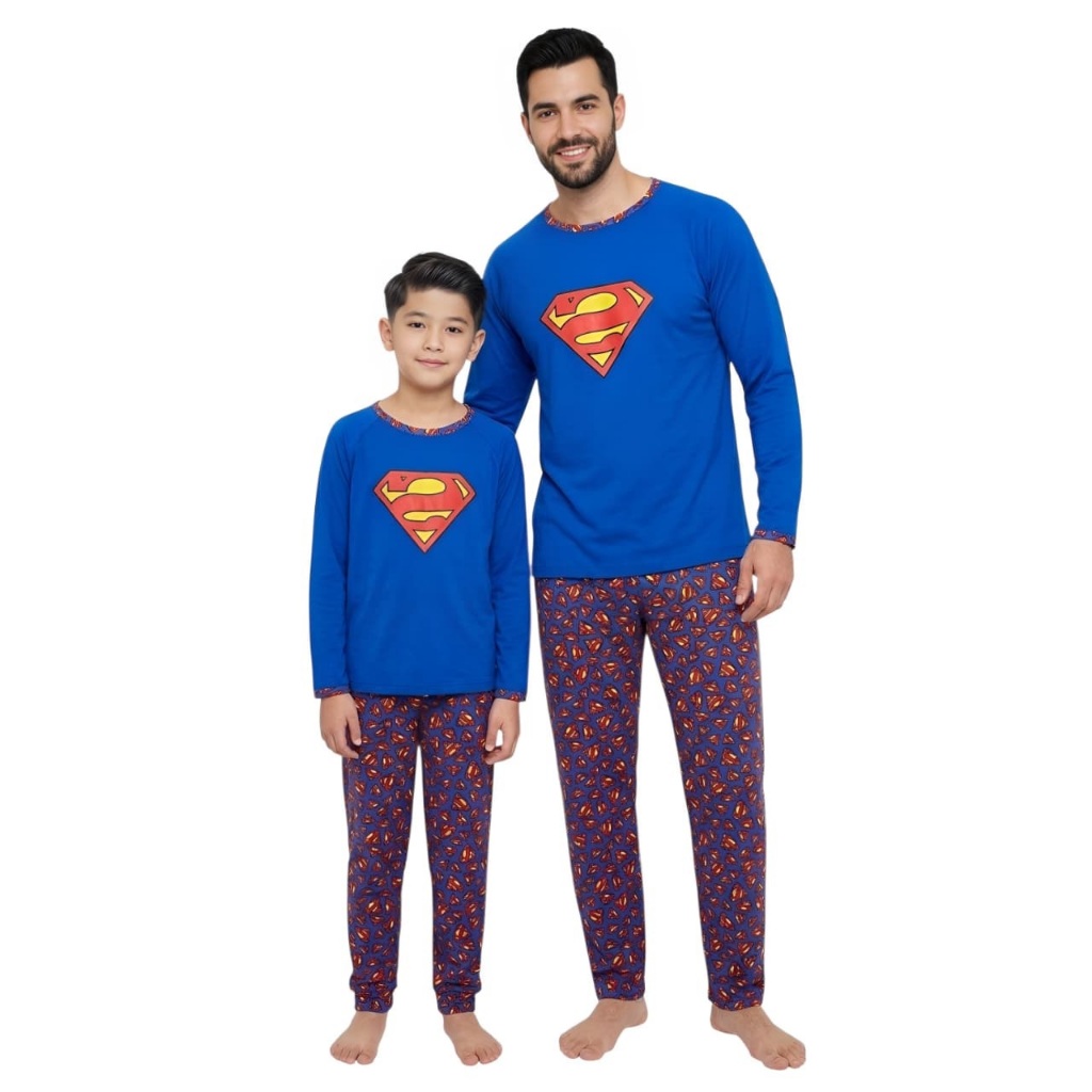 Kit 2 Pijamas Inverno Pai Filho Super Herói Masculino Iguais