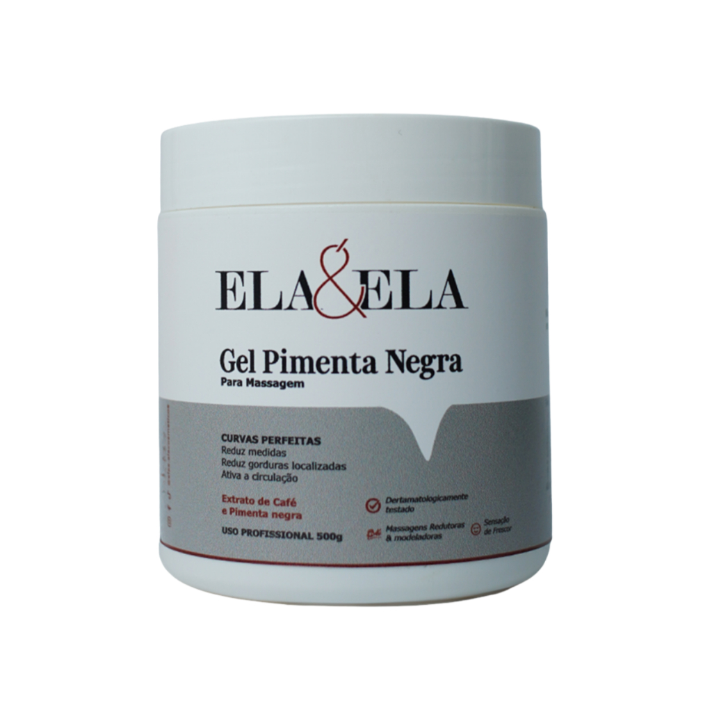 🔥 Gel Pimenta Negra ELA & ELA 500g – Redutor, Modelador e Termoativo 🔥