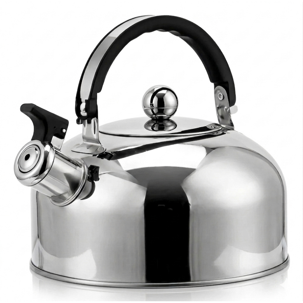 Chaleira De Inox 2 Litros Com Apito Inducao Fogao A Gas Eletrico Aço Inoxidavel Para Agua Cafe Cha