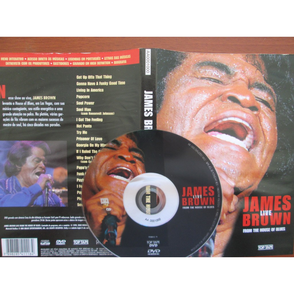 DVD - JAMES BROWN / Live / From The House Of Blues / Impecável / Original / Raríssimo