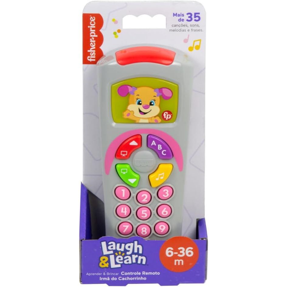 Fisher-Price Aprender e Brincar Brinquedo para Bebês Controle Remoto Irmã do Cachorrinho HXB75