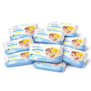 Kit 10 unid Lenço Umedecido Mamito Baby 50 Folhas Hipoalergênico