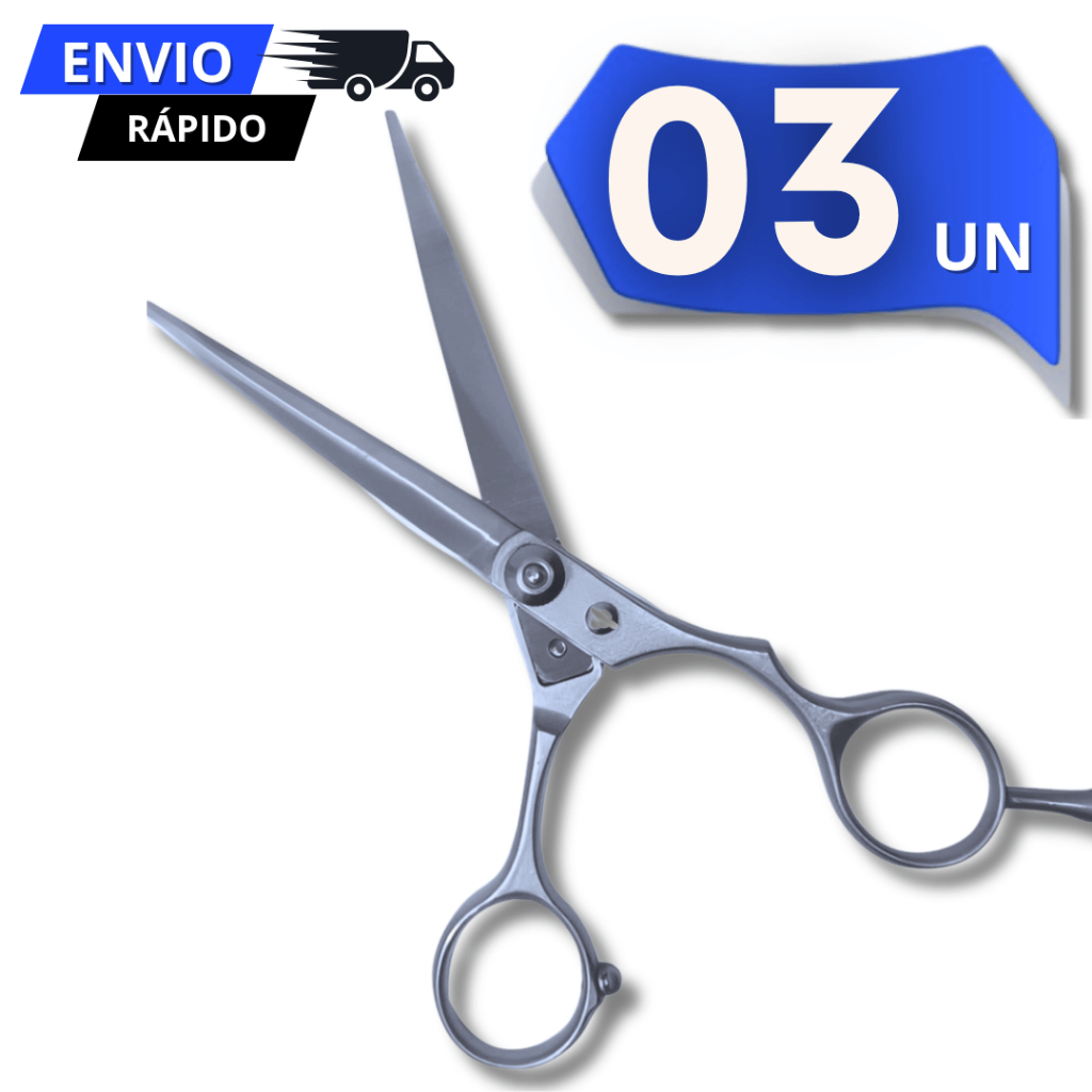 Combo Tesoura de Cabelereiro Profissional 6" Fio Aço Inoxidável Para Cortar Cabelo Utilidades