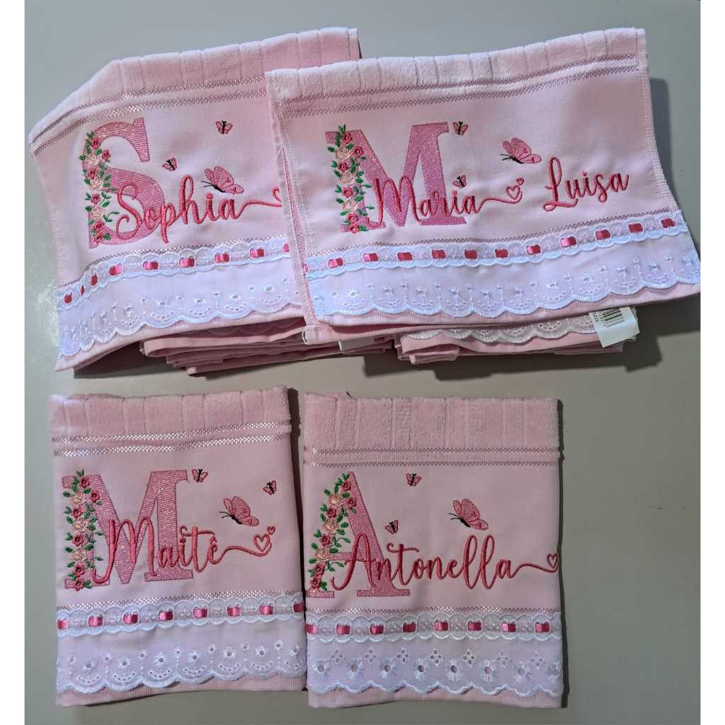 KIT COM 15 TOALHAS BORDADAS PERSONLIZADAS