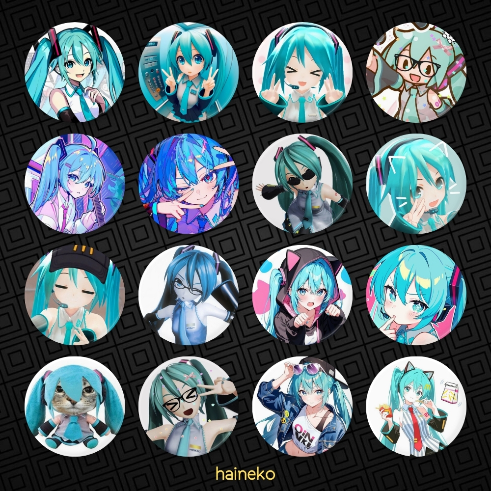 Kit Bottons Hatsune Miku Vocaloid Anime Kawaii Pin 44mm Premium Acessório Mochila Colecionável