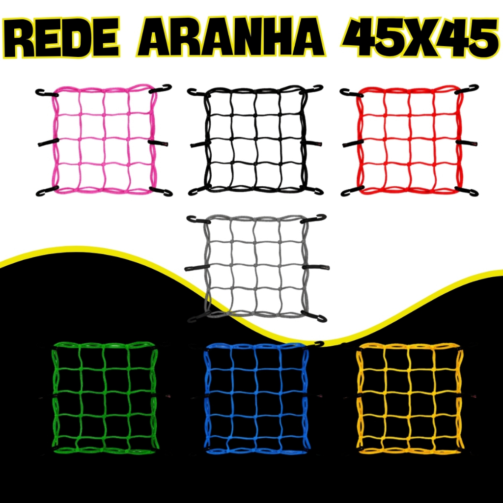 Rede Elástica Aranha Moto Capacete 45cm X 45cm Bagageiro em Oferta na Shopee