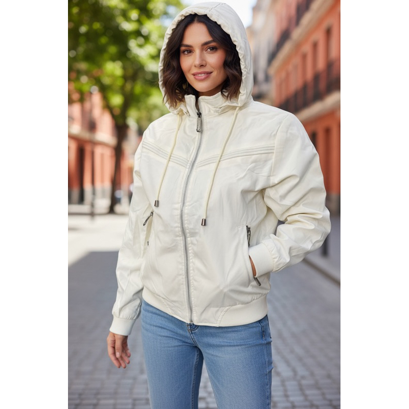 Jaqueta Feminina impermeável Forrada peluciada Capuz Removível Manga longa Frio casaco Puffer Despojada Confortável