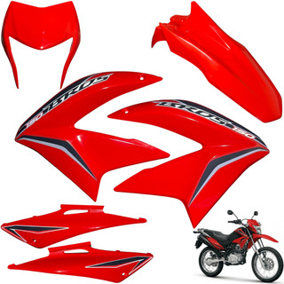 Kit Carenagem Nxr Bros 150 ESD 2013 2014 Par Aba Tanque Tampa Lateral Máscara Frontal Paralama Diant