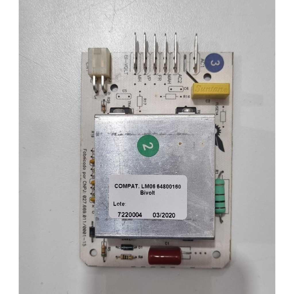 PLACA POTÊNCIA LAVADORA ELETROLUX LM06 64800160- 7220004 BIVOLT (ALADO)