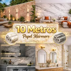 Papel De Parede Mármore Branco Rose Vinílico Autoadesivo 10 metros x 45cm Impermeável e Lavável