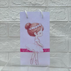 Sacolinha Surpresa Personalizada Bailarina | Lembrancinha para festa PEGUE E MONTE