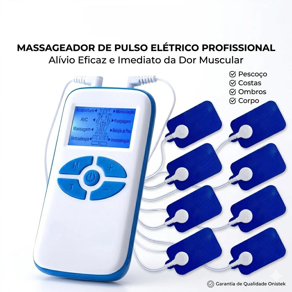 Massageador Elétrico TENS EMS Para Alívio da Dor Muscular Corpo Costas Pescoço Relaxamento