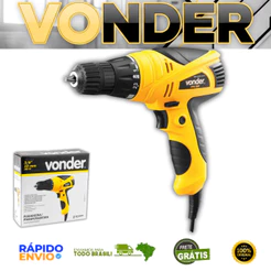 Furadeira Parafusadeira VONDER 280W 3/8" 220V 23 Ajustes de Torque Mandril Rápido Uso Madeira Metal
