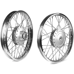 Par Roda Aro Calha Folha Jante Raios Cromados ou Inox Cg Fan 125 09/18 Tambor Dianteira Traseira
