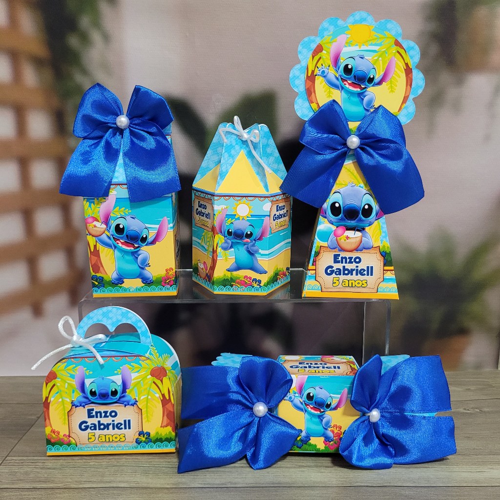 Kit Festa Personalizado Stitch Azul - DESMONTADO - Lembrancinhas de Aniversário Infantil