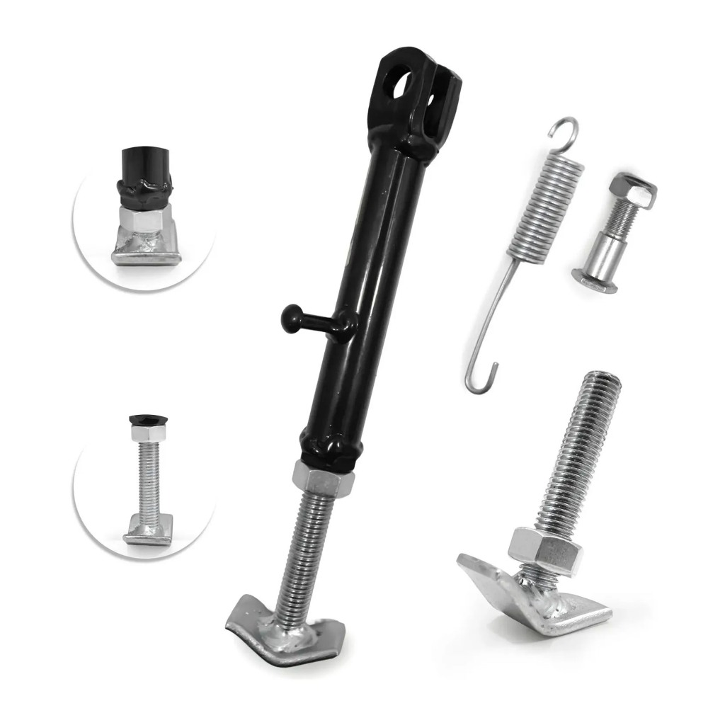 Cavalete Lateral Biz E Pop Completo Com Regulagem Mola e Parafuso