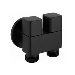 Registro Duplo Duas Saídas Máquina De Lavar Ducha Higiênica Metal Preto Fosco