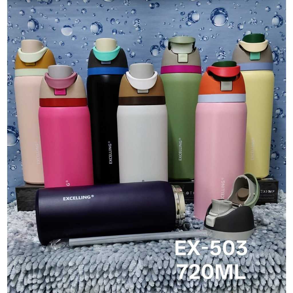 Garrafa térmica aço inoxidável esportiva 580/720/947ml portátil EX-502/EX-503