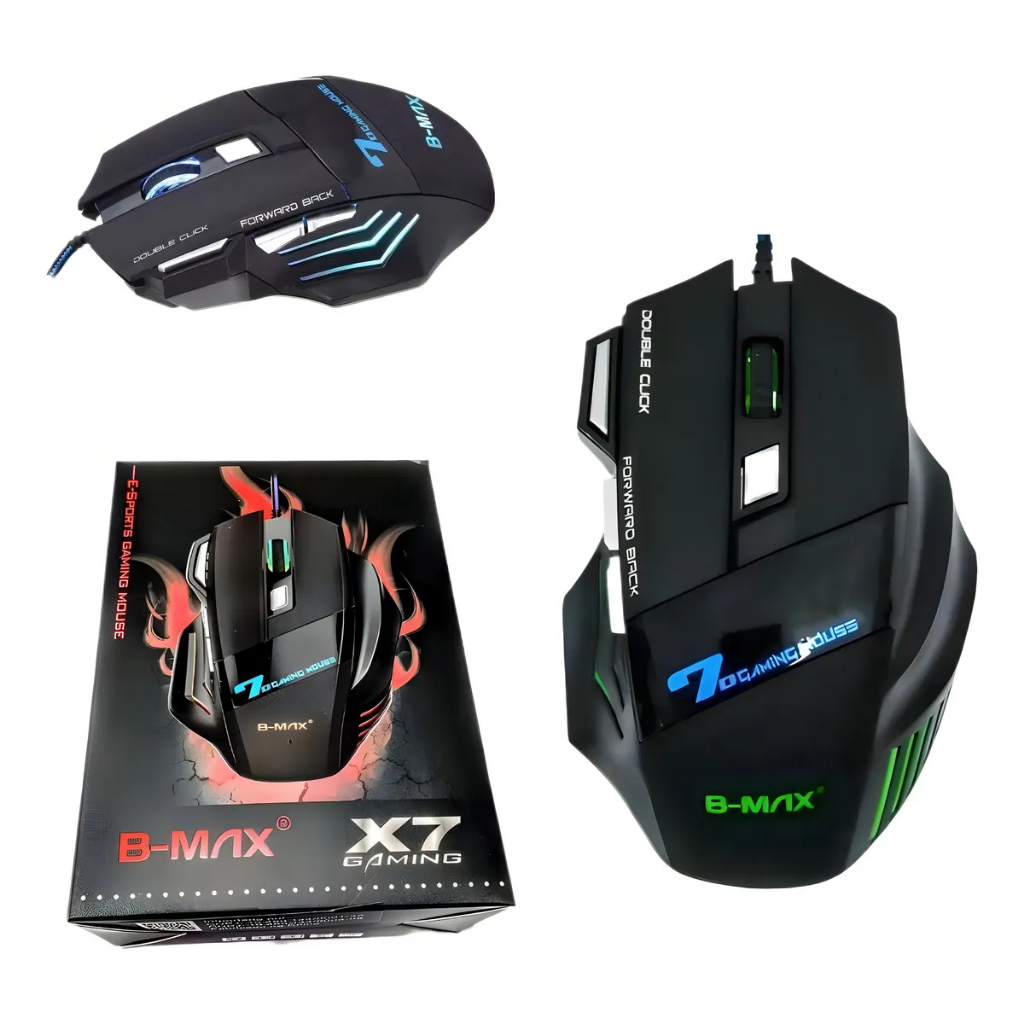Mouse Gamer X7 RGB 2400 DPI 7 Botões USB Com Fio LED Para PC Notebook Gamer FPS E-Sports