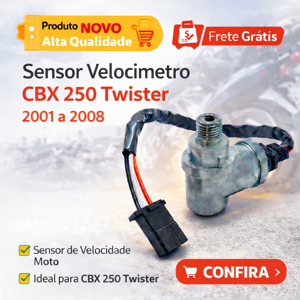 Sensor Velocidade CBX 250 Twister 2001 Até 2008 /XR250 Tornado 2001 até 2008/ NX 400i Falcon