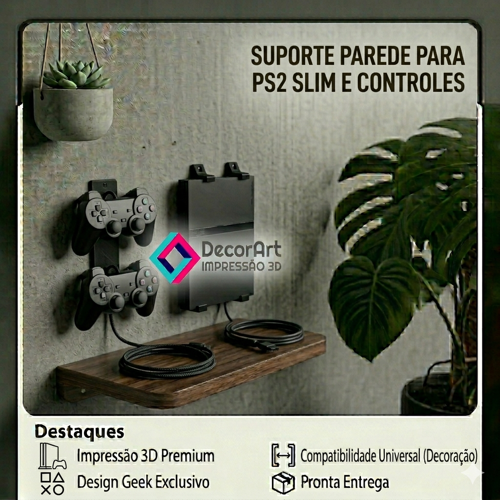 Suporte de Parede para PlayStation 2 Fat & Slim PS2