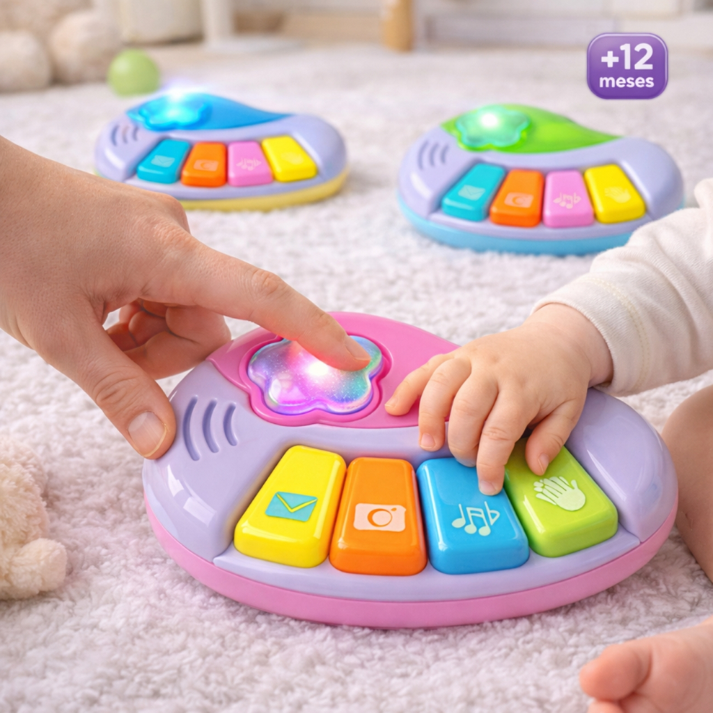 Pianinho Infantil Interativo Luz Som Bebê Educativo Brinquedo Bebê Pianinho Musical