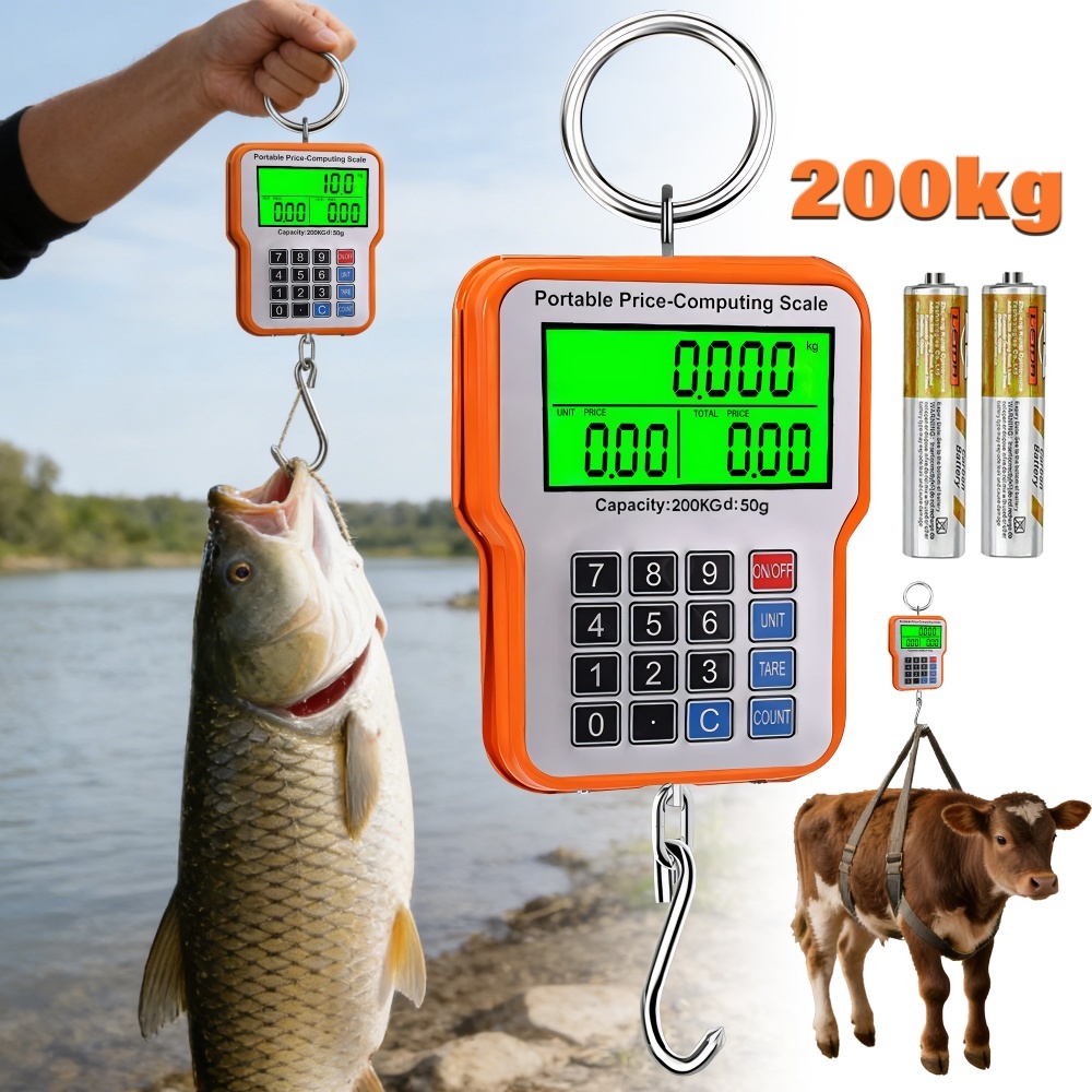 Balança Digital Suspensa 200KG/300g Alta Precisão Portátil