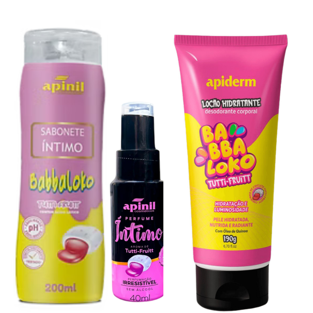 Kit Sabonete, Perfume íntimo  e Hidratante Tutti frutt - Apinil cosméticos