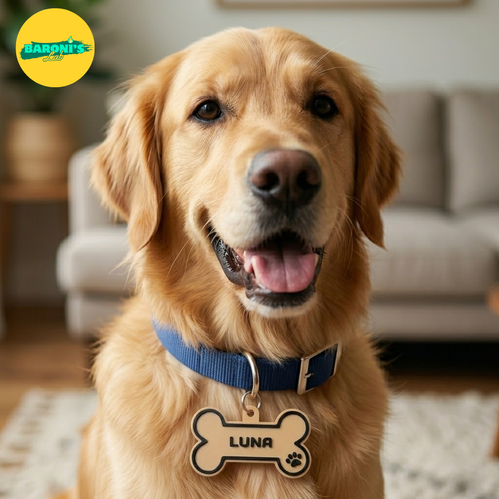 Plaquinha Placa Pet Personalizada Nome + Telefone – Identificação para Cães e Gatos – Segurança e Estilo/Envio imediato