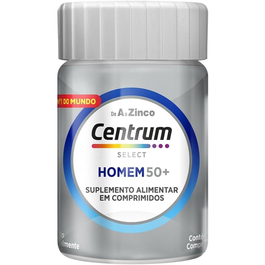 Centrum Multivitamínico Homem 50 + de A a Zinco, Frasco com 30 Comprimidos