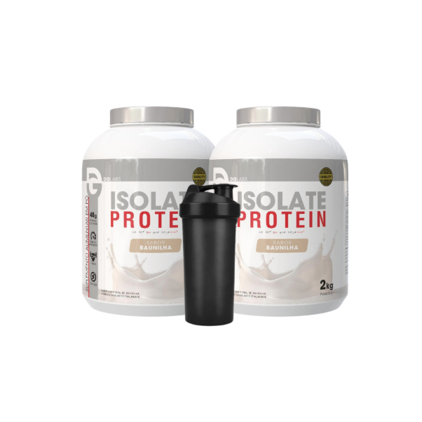 Kit 2x Iso Protein (Isolado) 2kg + Coqueteleira 600ml- Dg Labs