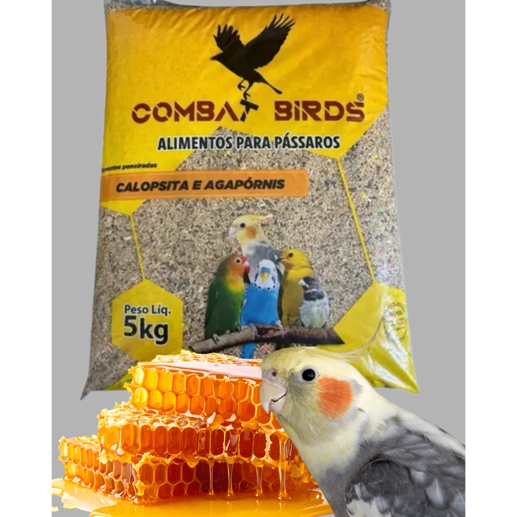 RAÇÃO PARA CALOPSITAS COMBAT BIRDS - 2KG, 5KG E 10KG - MISTURA LIMPA - 1KG, 2,5KG E 4KG - ÓLEO E MEL - ENTREGA RÁPIDA