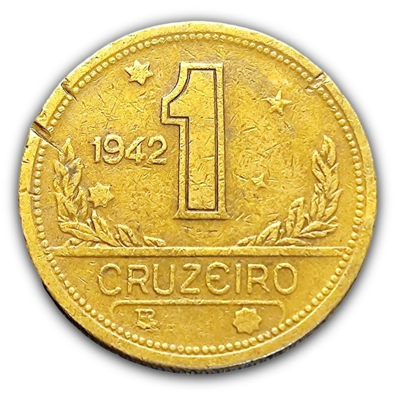Moeda 1 Cruzeiro 1942 Data Escassa REF.:07
