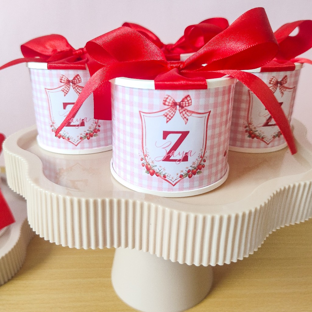 Lembrancinha Personalizada Moranguinho | Kit Tubolata 5x6 | Festa Infantil | Maternidade