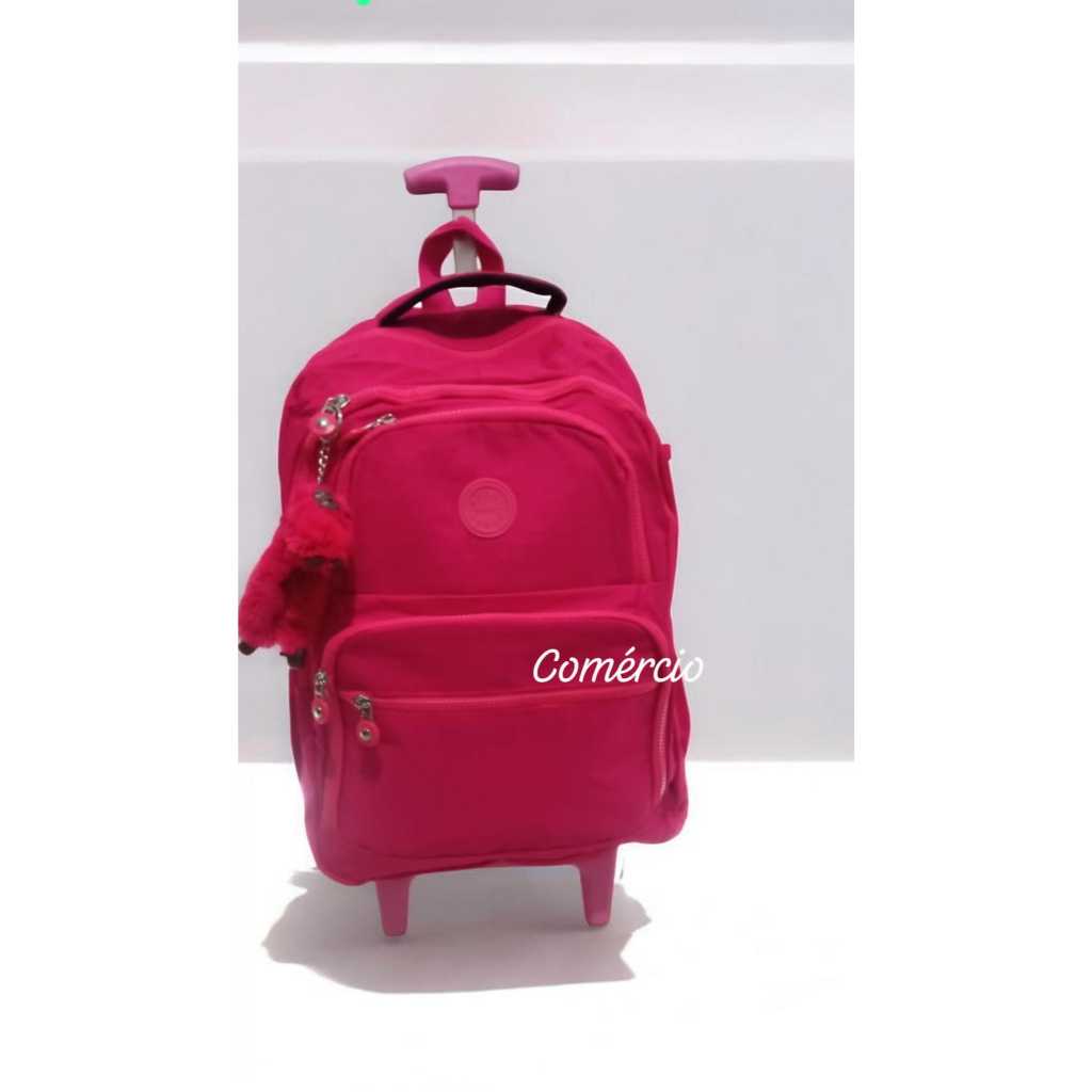 Mochila Escolar com Compartimentos Impermeável Grande com Rodinha de silicone possui chaveiro
