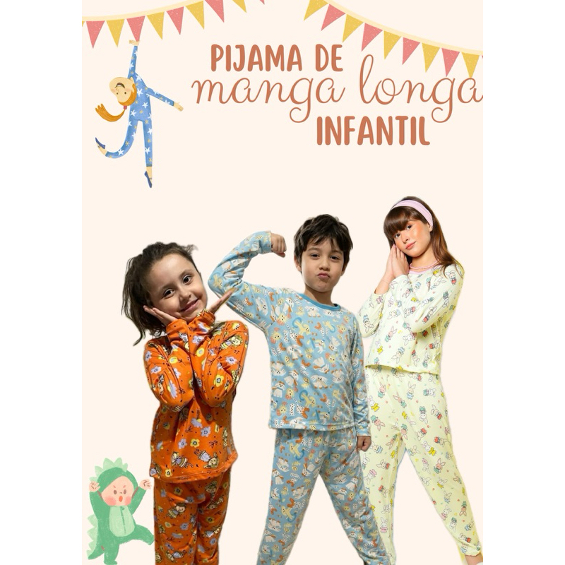 PIJAMA MANGA LONGA INFANTIL (suede)